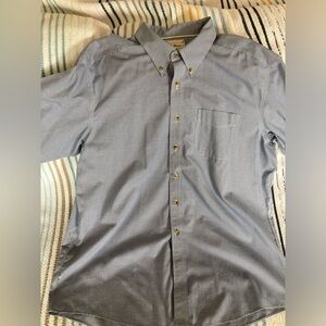 L.L.Bean Blue Houndstooth Men’s Button-Down Long-Sleeved Shirt